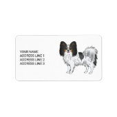 Driekleurige Papillon Cute Hond Met Uw Aangepaste  Etiket (Voorkant)