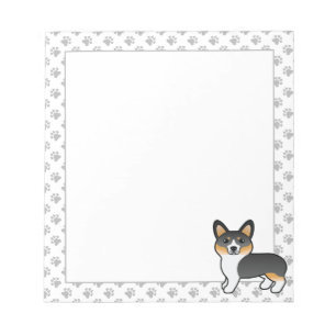 Driekleurige Pembroke Welsh Corgi Cartoon Hond Notitieblok