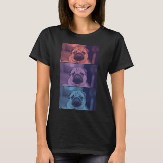 Driekleurige pug t-shirt