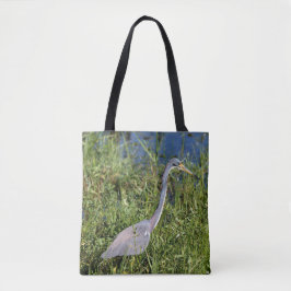 driekleurige reiger tote bag