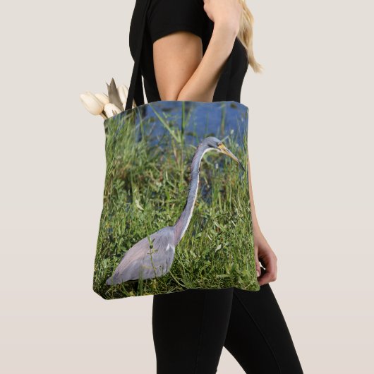 driekleurige reiger tote bag (Dichtbij)