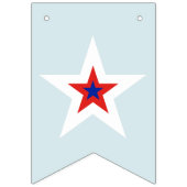 Driekleurige rode, witte en blauwe sterren vlaggetjes (Tweede vlag)