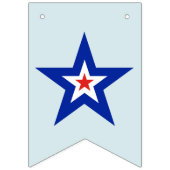 Driekleurige rode, witte en blauwe sterren vlaggetjes (Eerste vlag)