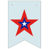 Driekleurige rode, witte en blauwe sterren vlaggetjes (Derde vlag)