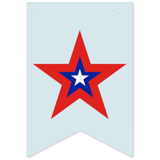 Driekleurige rode, witte en blauwe sterren vlaggetjes (Derde vlag)