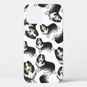 Driekleurige Rough Collie Cute Cartoon Hondenpatro Case-Mate iPhone Case