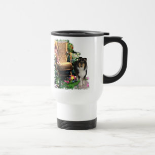 Driekleurige ruw collie-artikelen — cadeaus reisbeker