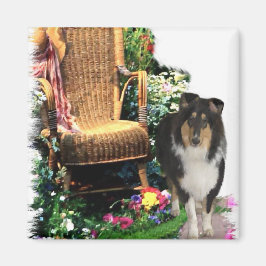 Driekleurige ruw collie-artikelen met kunstcadeaus magneet