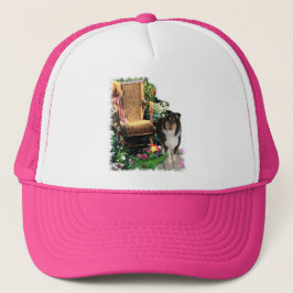 Driekleurige ruw collie-artikelen met kunstcadeaus trucker pet