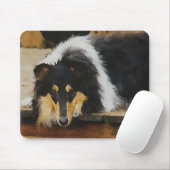 Driekleurige ruw collie-cadeaus muismat (Met muis)