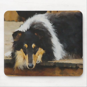 Driekleurige ruw collie-cadeaus muismat