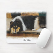 Driekleurige ruw collie-cadeaus muismat (Met muis)