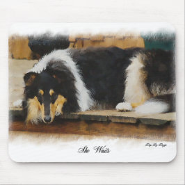 Driekleurige ruw collie-cadeaus muismat