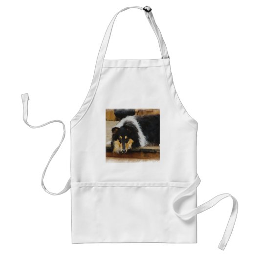 Driekleurige ruw collie-cadeaus standaard schort (Voorkant)