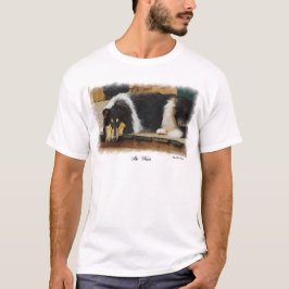 Driekleurige ruw collie-cadeaus t-shirt