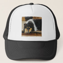 Driekleurige ruw collie-cadeaus trucker pet