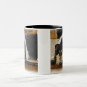 Driekleurige ruw collie-cadeaus tweekleurige koffiemok (Center)