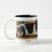 Driekleurige ruw collie-cadeaus tweekleurige koffiemok (Links)
