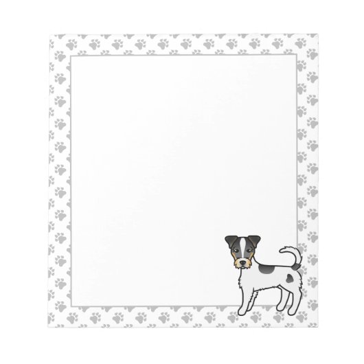 Driekleurige Ruwharige Parson Russell Terrier Hond Notitieblok (Voorkant)
