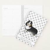 Driekleurige Shetland Sheepdog Cartoon Hond & Naam Planner (Display)