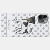 Driekleurige Smooth Fox Terrier Mooie Hond & Naam Case-Mate iPhone Case (Achterkant (horizontaal))