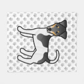 Driekleurige Smooth Fox Terrier Schattige Cartoon Fleece Deken (Voorkant (Horizontaal))