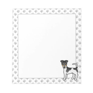 Driekleurige Smooth Fox Terrier Schattige Cartoon  Notitieblok