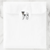 Driekleurige Smooth Fox Terrier Schattige Cartoon Ronde Sticker (Tas)