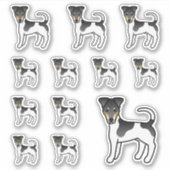 Driekleurige Smooth Fox Terrier Schattige Cartoon Sticker (Voorkant)