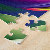 Driekleurige tulp bloeit, puzzel (Zijkant)