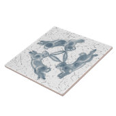  drieknoppenkonijn - Trioblauw en witte vloed Tegeltje (Zijkant)