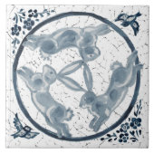  drieknoppenkonijn - Trioblauw en witte vloed Tegeltje (Voorkant)