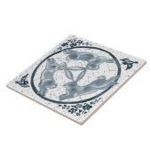 drieknoppenkonijn - Trioblauw en witte vloed Tegeltje (Zijkant)