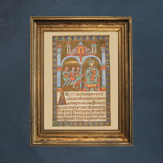 Driekoningen Kerst Middeleeuws manuscript Poster