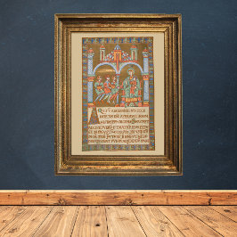 Driekoningen Kerst Middeleeuws manuscript Poster