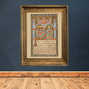 Driekoningen Kerst Middeleeuws manuscript Poster
