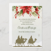 Driekoningen Kerst Poinsettia Feestdagenkaart (Voorkant / Achterkant)