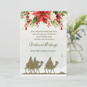 Driekoningen Kerst Poinsettia Feestdagenkaart (Staand voorkant)