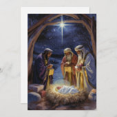 Driekoningen Kerststal Feestdagenkaart (Voorkant / Achterkant)