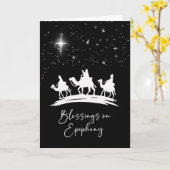 Driekoningen zegenen drie koningen na de ster kaart (Gele Bloem)