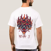 driekoppig inferno-beest t-shirt (Achterkant)