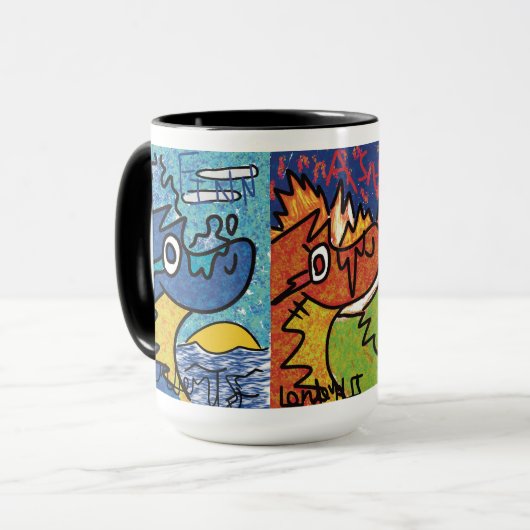 driekoppige draak mok (Voorkant links)