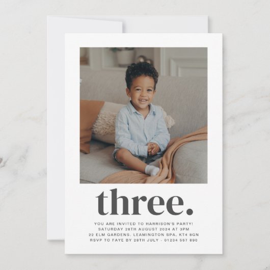 Driekwart-fotouitnodiging Kaart (Voorkant)