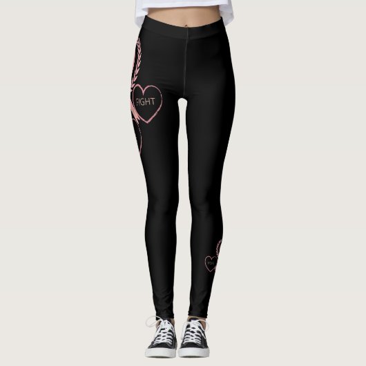  driekwart hartroze lint leggings (Voorkant)