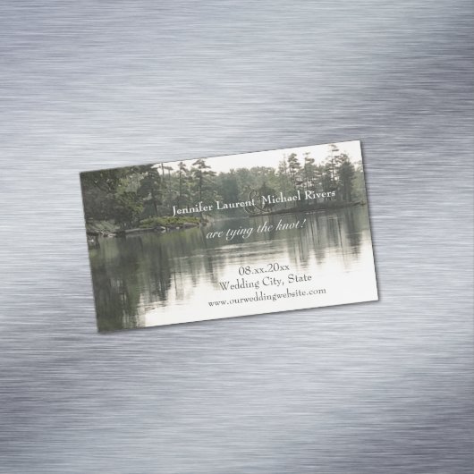 driekwart rustisch meer evergreens reflectie bruil visitekaartje magneet (Voorbeeld)