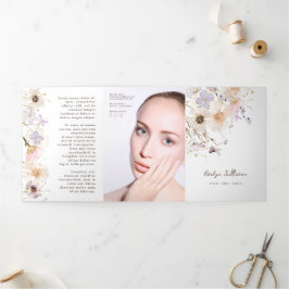 drieledige brochure voor gedroogde bloemen drieluik kaart