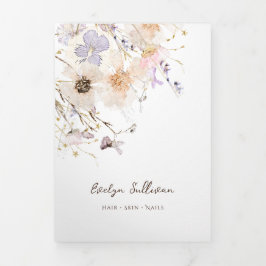 drieledige brochure voor gedroogde bloemen drieluik kaart