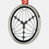 Drieledige chrysanten metalen ornament (Links)