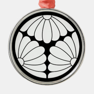 Drieledige chrysanten metalen ornament