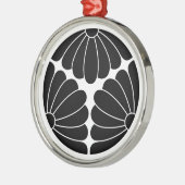 Drieledige chrysanten metalen ornament (Links)